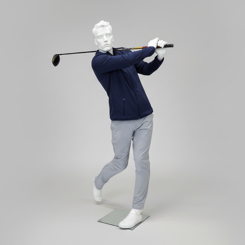 Sportliche Herren-Schaufensterpuppe, Golf - weiß