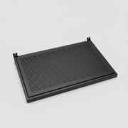 Regal mit perforierter Metallplatte (59,5 x 37 cm) für Nutleiste – schwarz