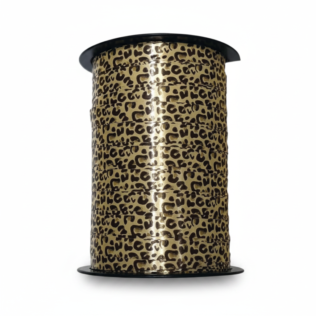 Geschenkband. Leopardenmuster. 10 x 225 mtr.