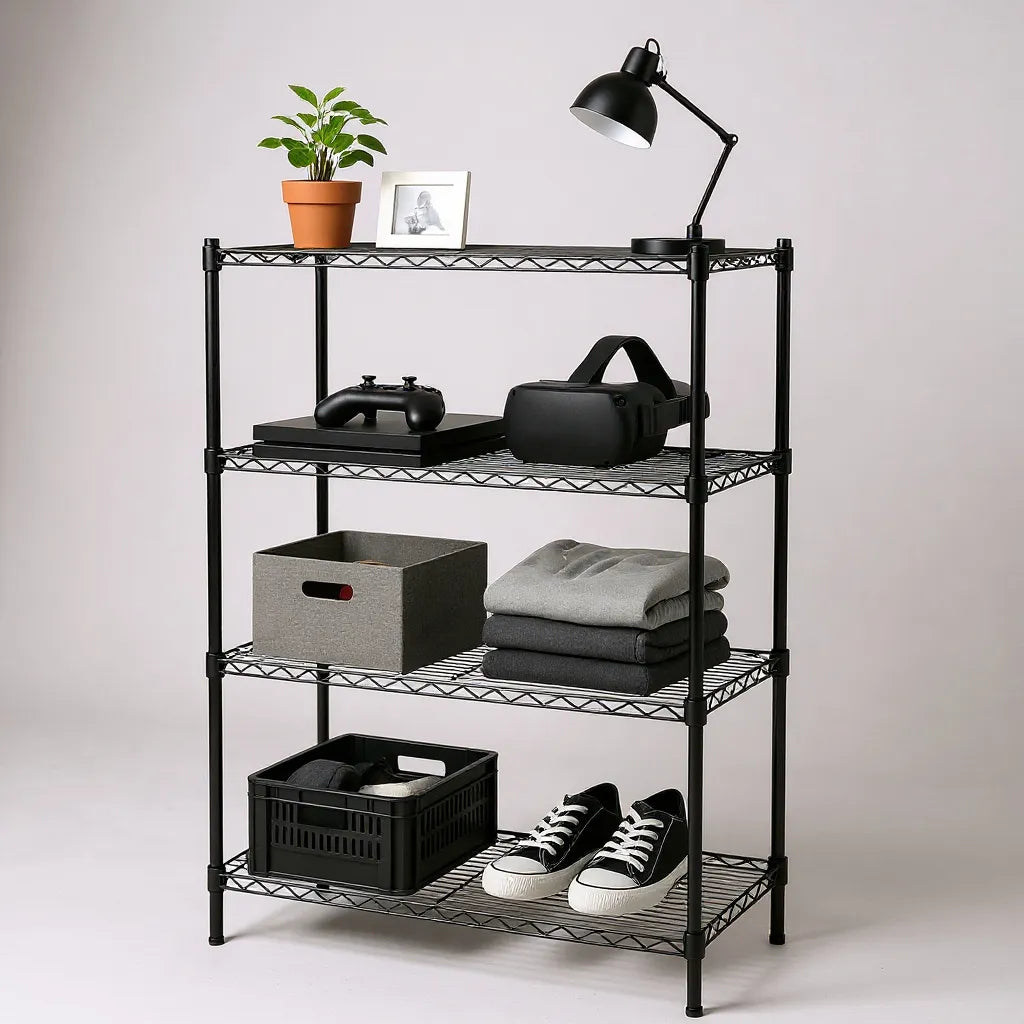 Sort TUBO reol 91 x 46 x H160 cm