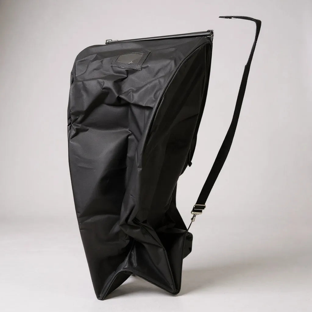 Kollektionstasche mit Kofferverschluss, Baumwolle, schwarz, B46 x T36 x H120 cm, mit Tragegurt