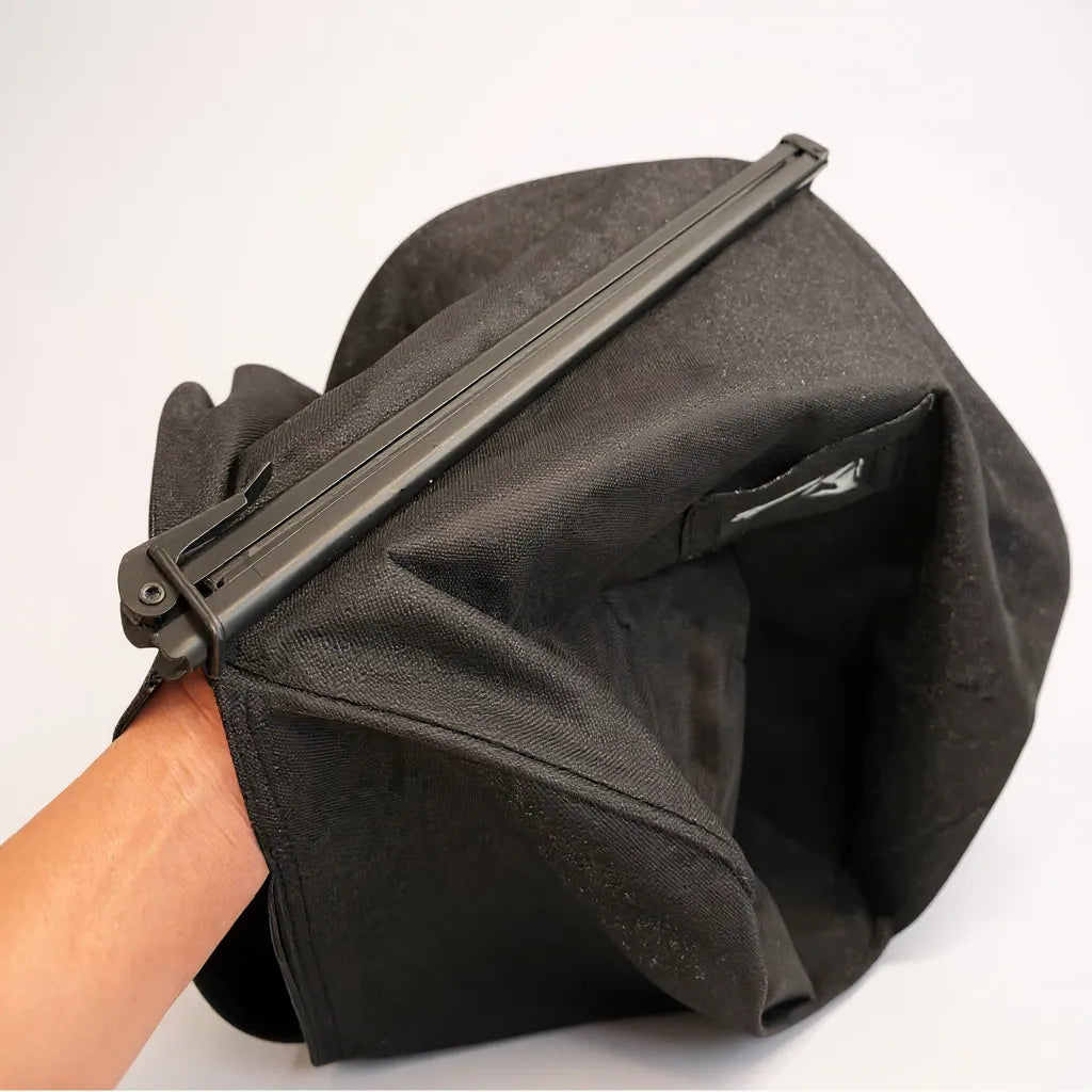 Kollektionstasche mit Kofferverschluss, Baumwolle, schwarz, B46 x T36 x H120 cm, mit Tragegurt