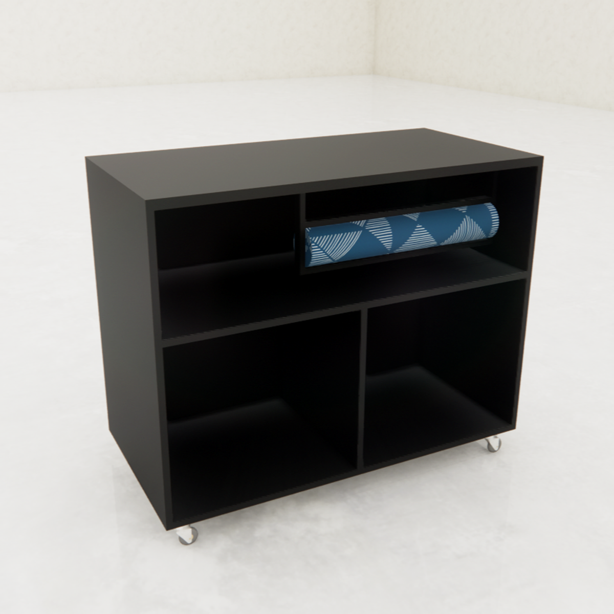 Packtisch - Frame-disk, schwarz. B110. inkl. Papierabroller