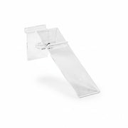 SuperSellerS transparent acrylic shoe display stand for slatwall with swivel base and heel stop