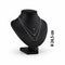 SuperSellerS large black faux leather necklace display bust, 24.5 cm tall, showcasing three layered necklaces.