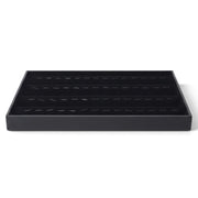 SuperSellerS black flocked jewelry display tray with 100 slots for organizing rings