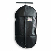SuperSellerS black non-woven garment bag for suits, 60x110 cm, featuring a clear plastic label pocket.