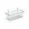 SuperSellerS chrome metal wire basket for grid and TUBO shelving systems, 36x12x17 cm for retail display.