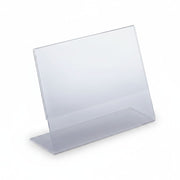 SuperSellerS clear acrylic A4 landscape slanted sign holder for retail displays and countertops