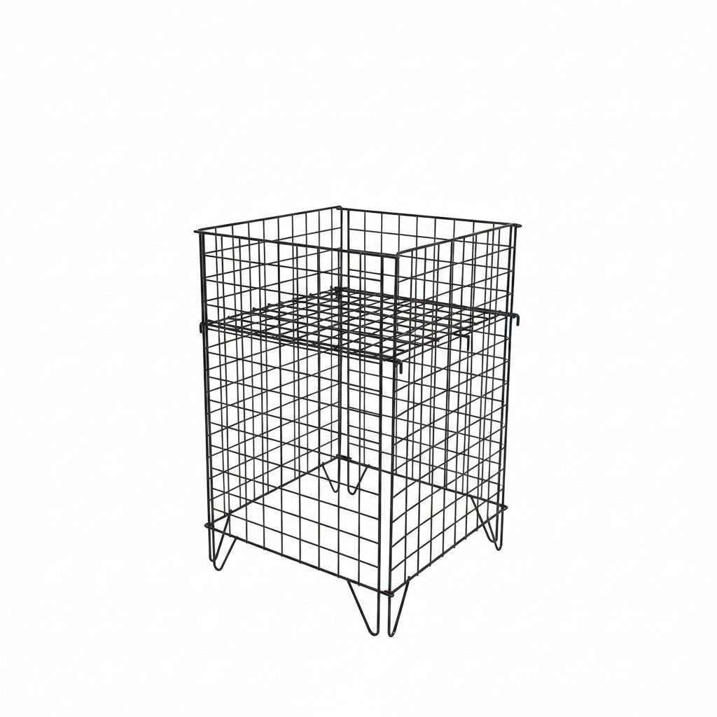 SuperSellerS NORA black powder-coated metal wire display basket with adjustable base for retail store promotions