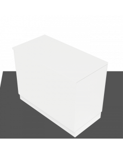 Basis disk (B 118 cm.) - Hvid med 4 hylder