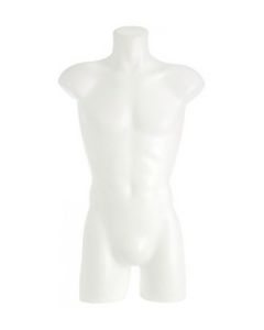 Basic, torsooverdel m. lår, herre, hvid, bryst 95, talje 74, højde 87 cm (Serie 5000)