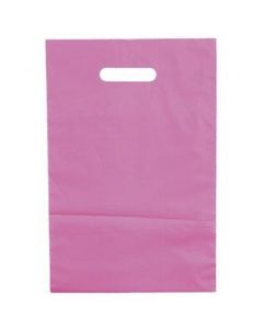 Rosafarvet plastikpose 25x4x38 cm