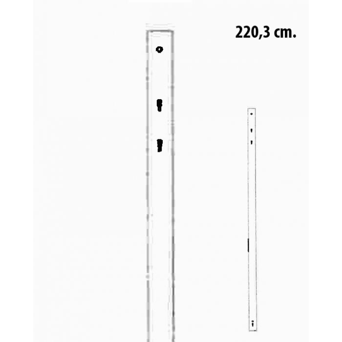 Skinne 220,3 cm.  t/ dobbeltsidet panelgondol 247,5 cm, hvid