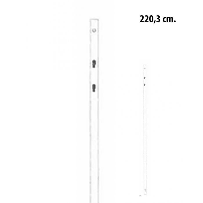 Skinne 220,3 cm.  t/ enkeltsidet panelgondol 247,5 cm, hvid