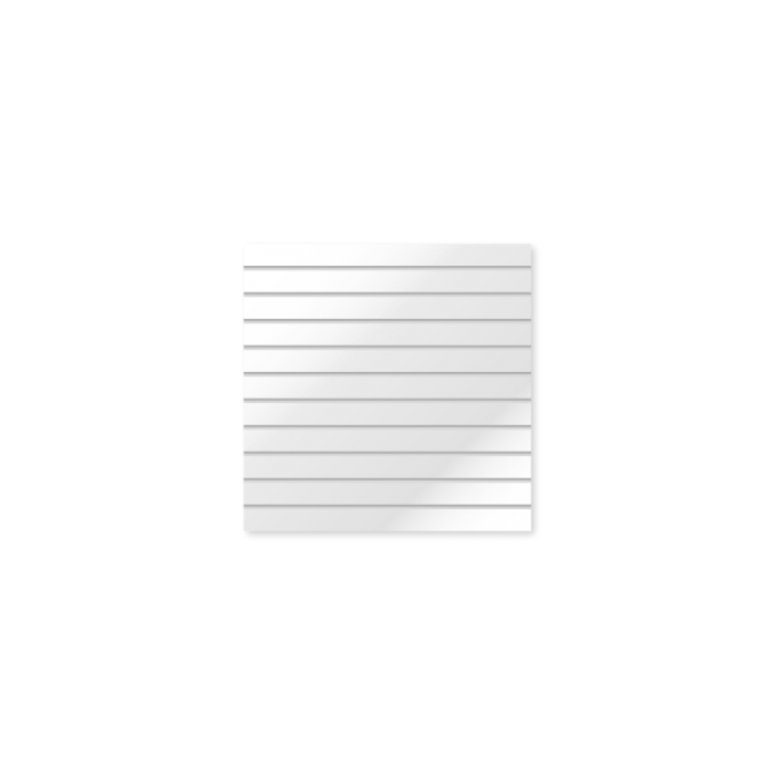 Rillepanel - Boxel (120x 120 cm) m/lister - Hvid højglans. 10 cm - 11 spor.