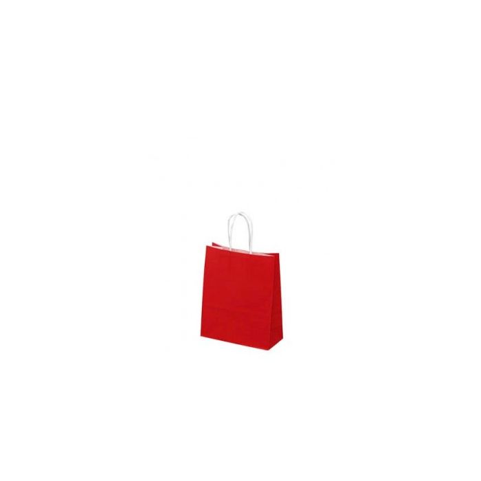 Rød papirspose 19x8x24 cm