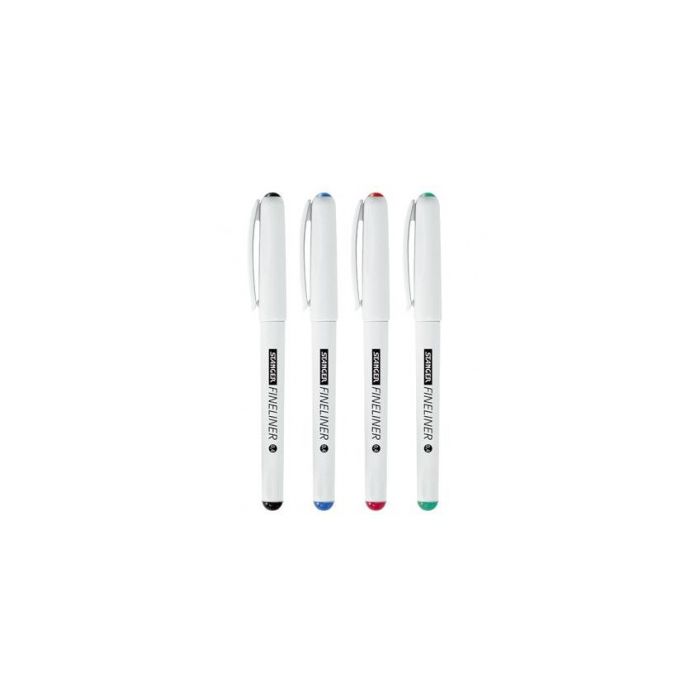 Fin pen - Fineliner. 4 farver 1.4 mm - Tusch